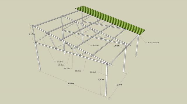 Навес из металлочерепицы для авто своими руками